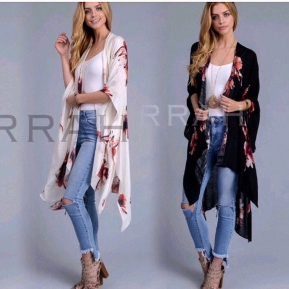 New Bohemian Floral Print Kimono Cardi - Picture 8 of 12